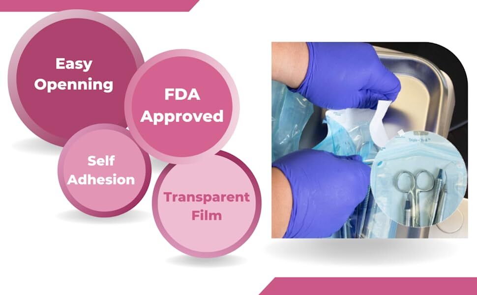 Self Seal Sterilization Pouches – Autoclave Sterilizer Bags 12 x 19 Tattoo