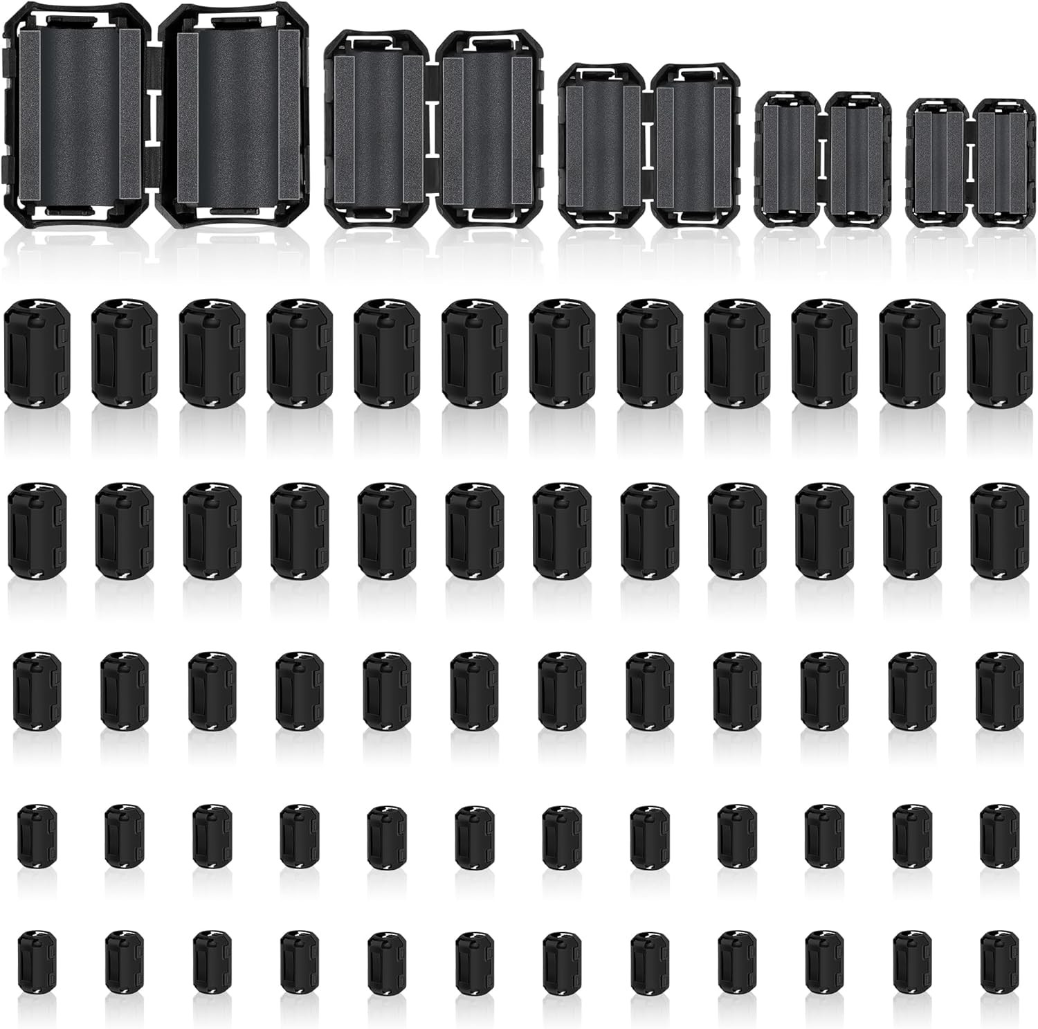 25Pcs Ferrite Chokes Ferrite Beads Snap on RFI EMI Noise Suppressor Cable Clip
