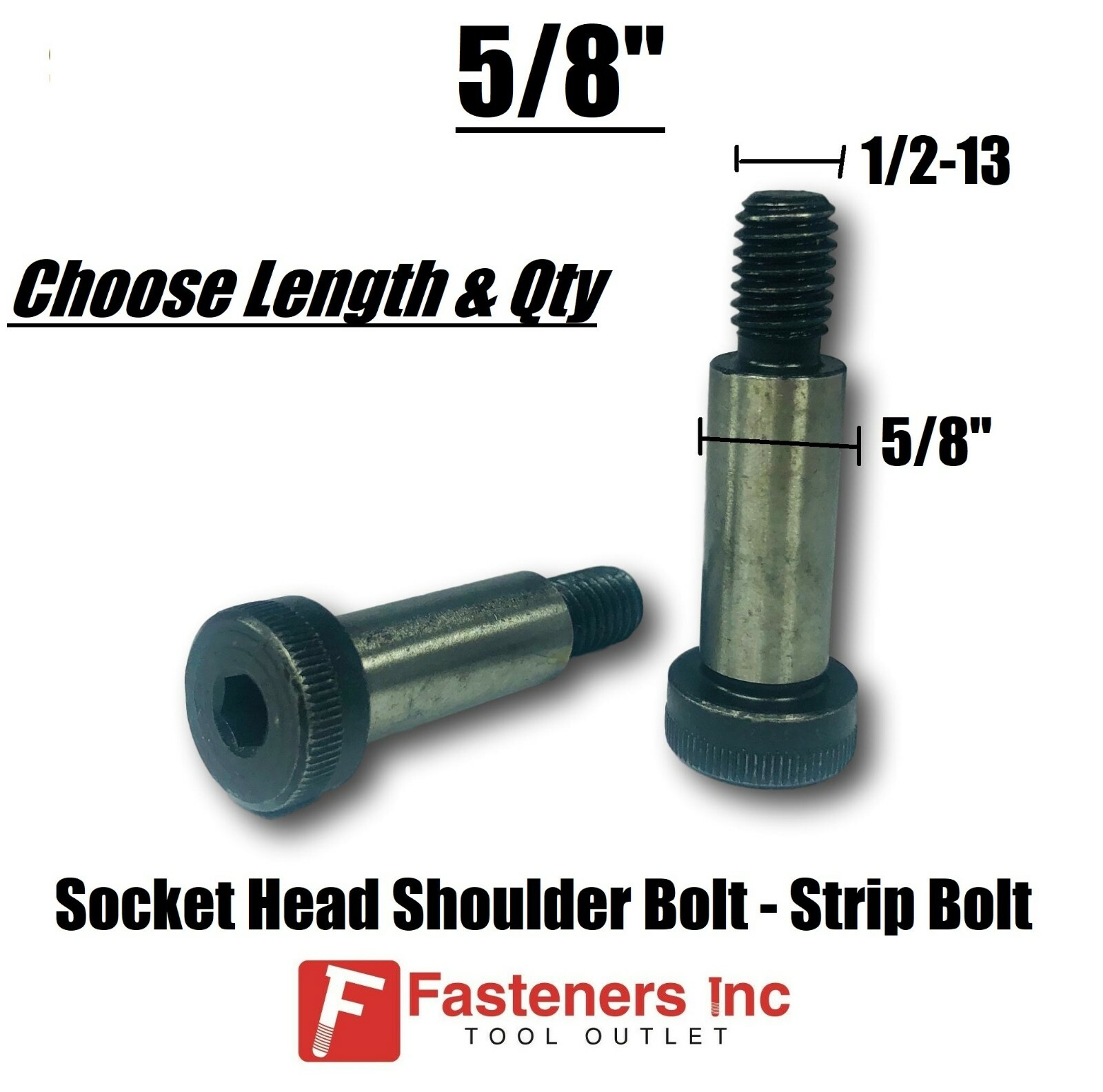 5/8″ Shoulder Bolts Socket Head Cap Screw Strip Allen Stripper (1/2-13 Thread)
