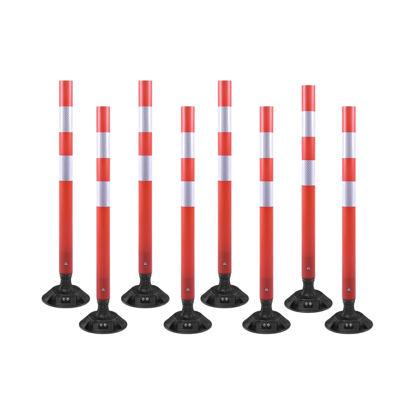 8Pack 36inch Orange Traffic Delineator Posts High Visibility Reflective Safety