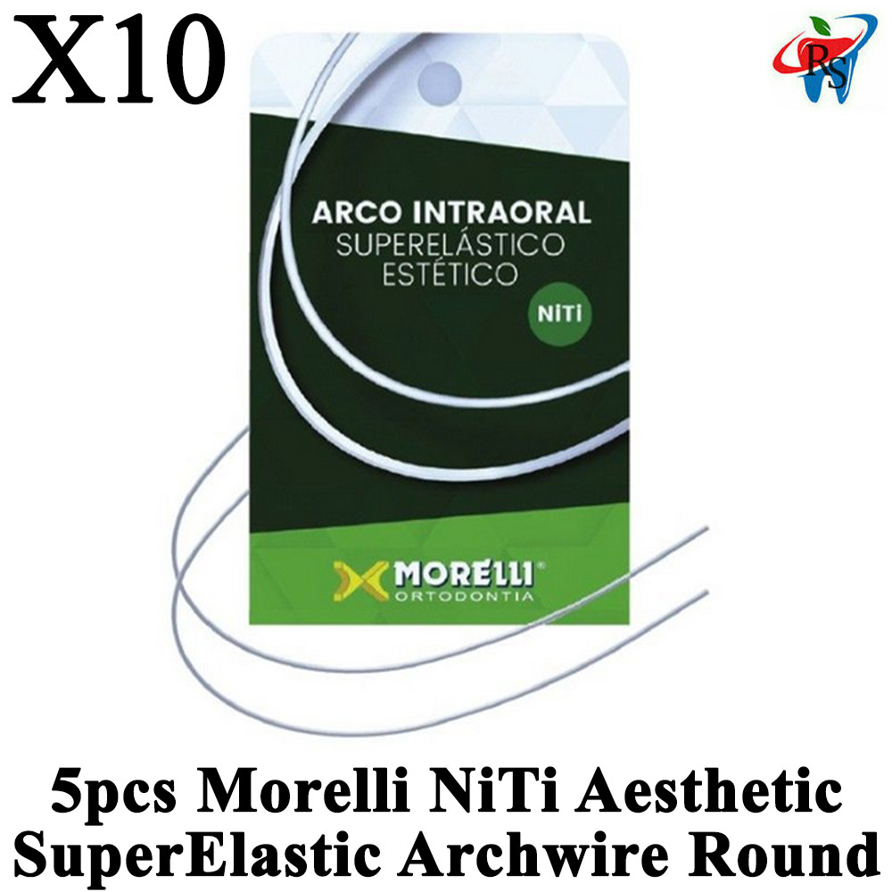 10pcs Dental Morelli NiTi Aesthetic SuperElastic Archwire Round Upper Lower Jaw