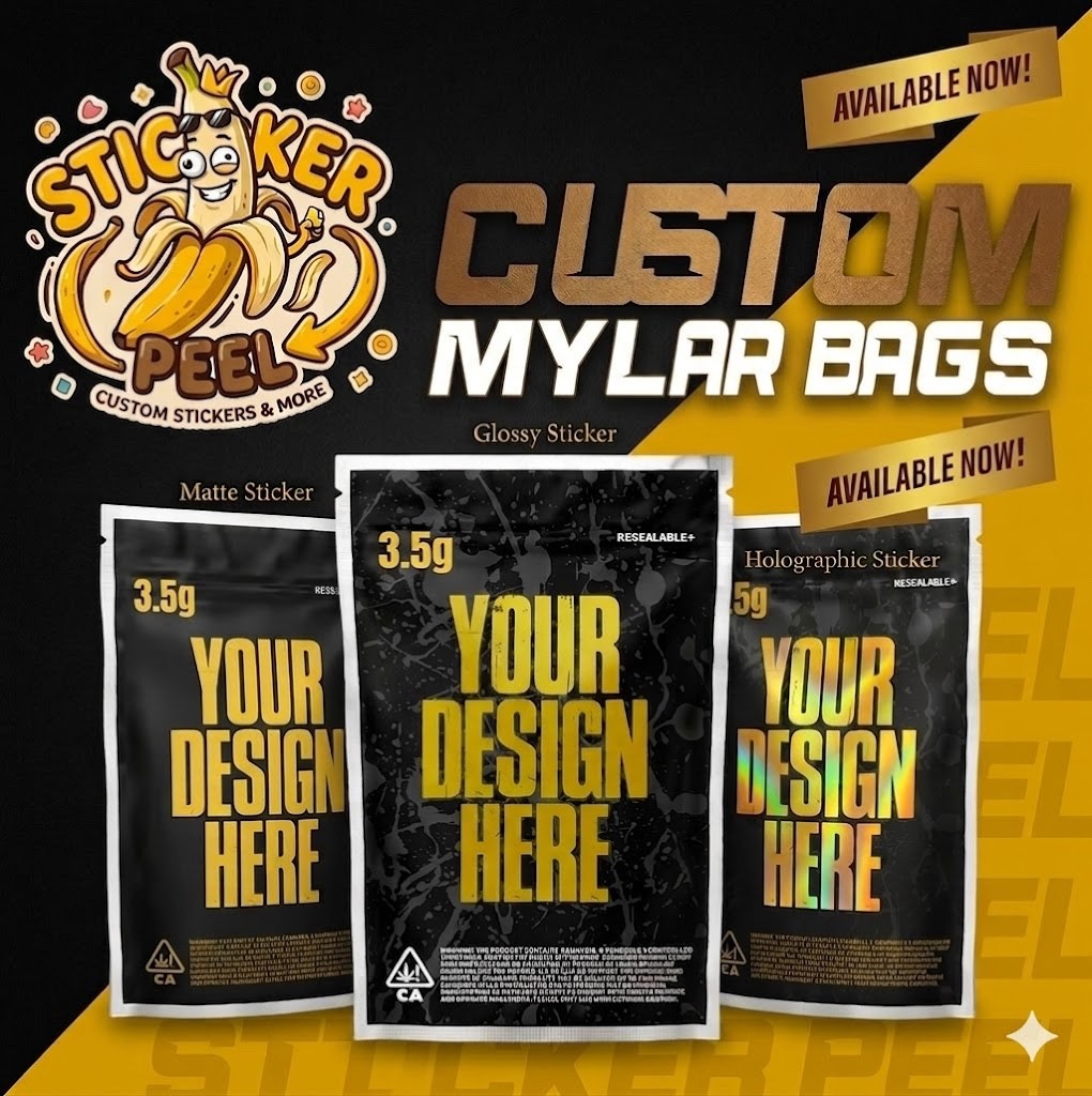 Custom Mylar Bags with Your Logo – 3.5g Smell Proof Packaging – Resealable Bulk