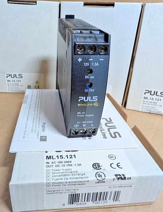 Puls ML15.121 MiniLine DC Power Supply, 100-240VAC- 12VDC, 15W 1.3A (New in Box)