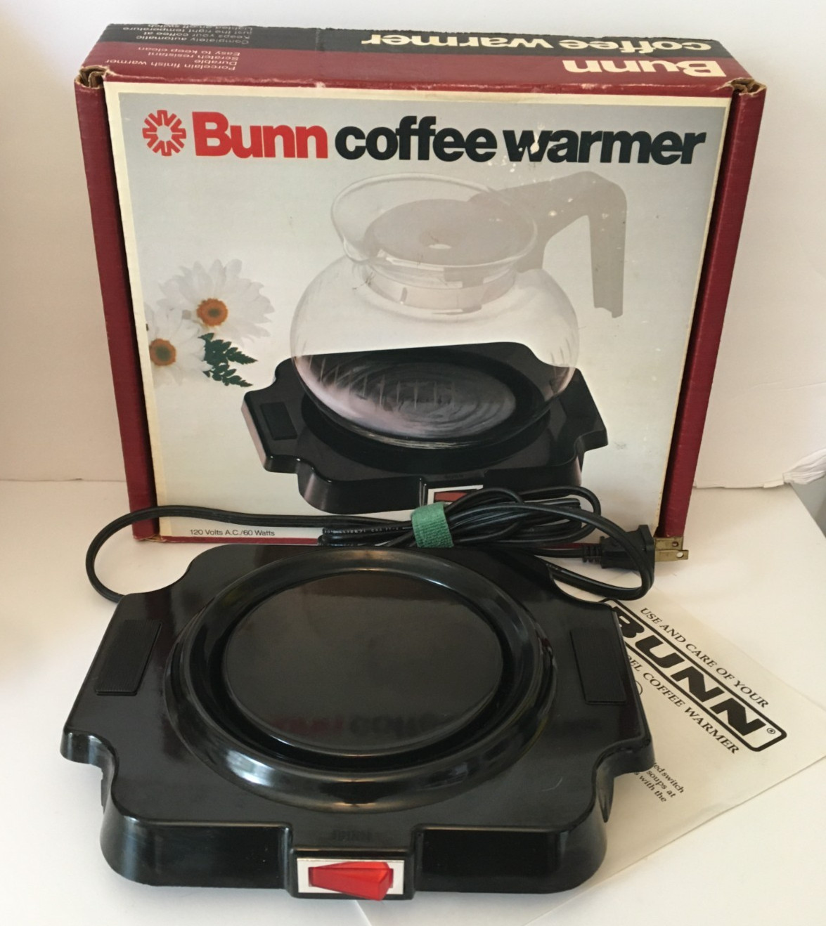 Bunn Coffee Warmer Scratch Resistant Porcelain Finish Tested Works Vintage Boxed