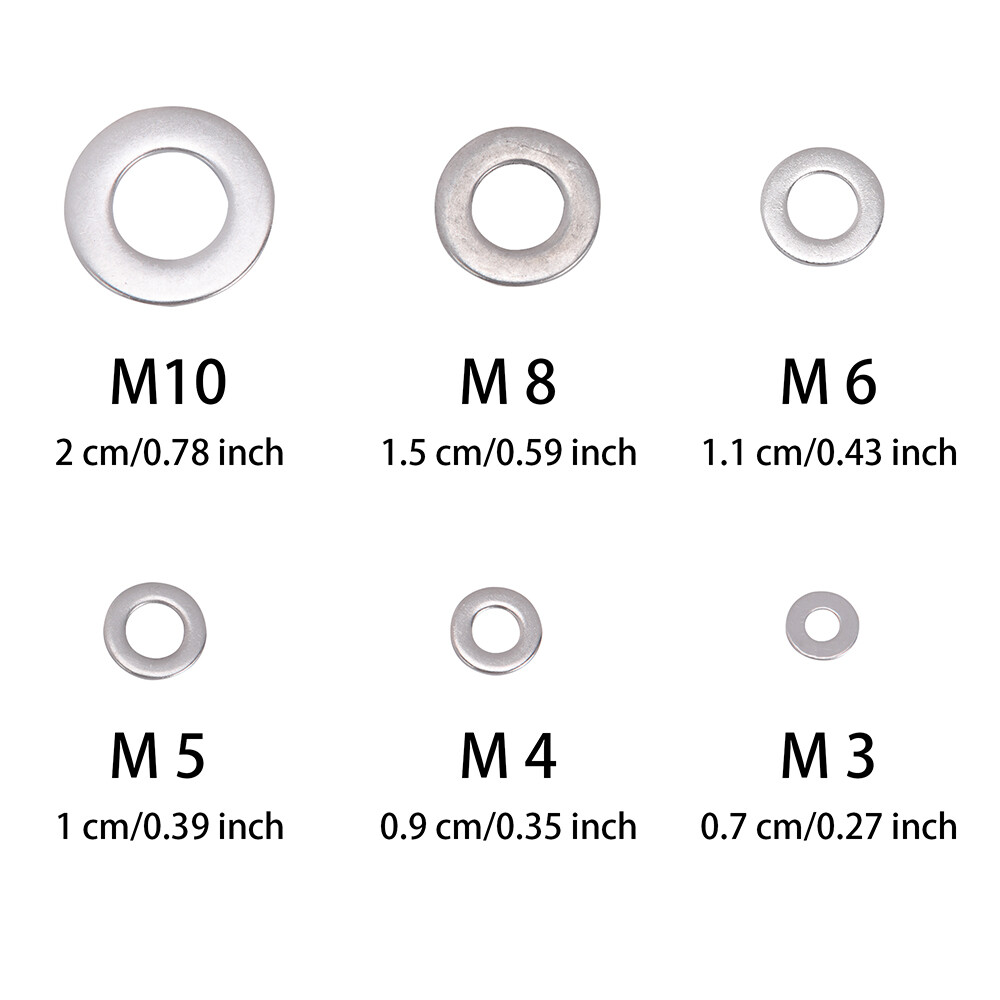 660PCS 304 Stainless Steel Washers Flat Washer Assortment Set Value Kit w/ Case