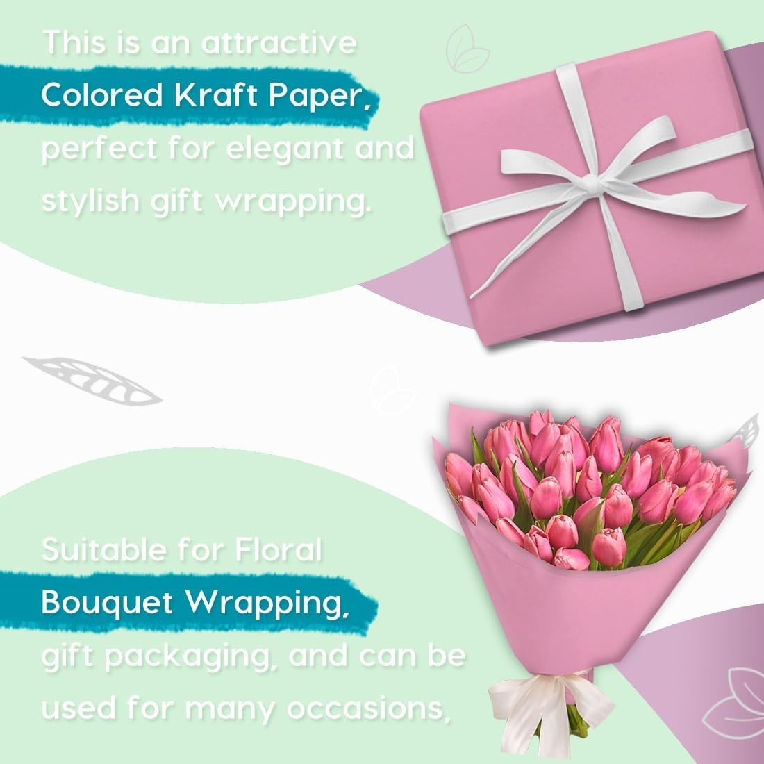 High-Quality Light Pink Kraft Paper Roll 36″ x 120′ – Perfect for Art Projects
