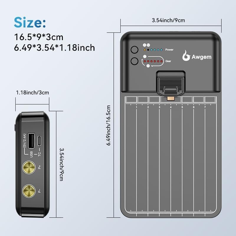 Awgem 5000mAh Portable Spot Welder 11 Gears w/ USB Output for 18650 Battery DIY