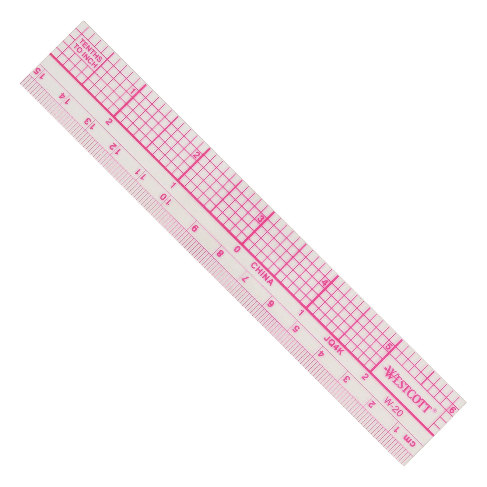 Westcott Transparent 10ths Graph 1 Count (Pack of 1), translucent color