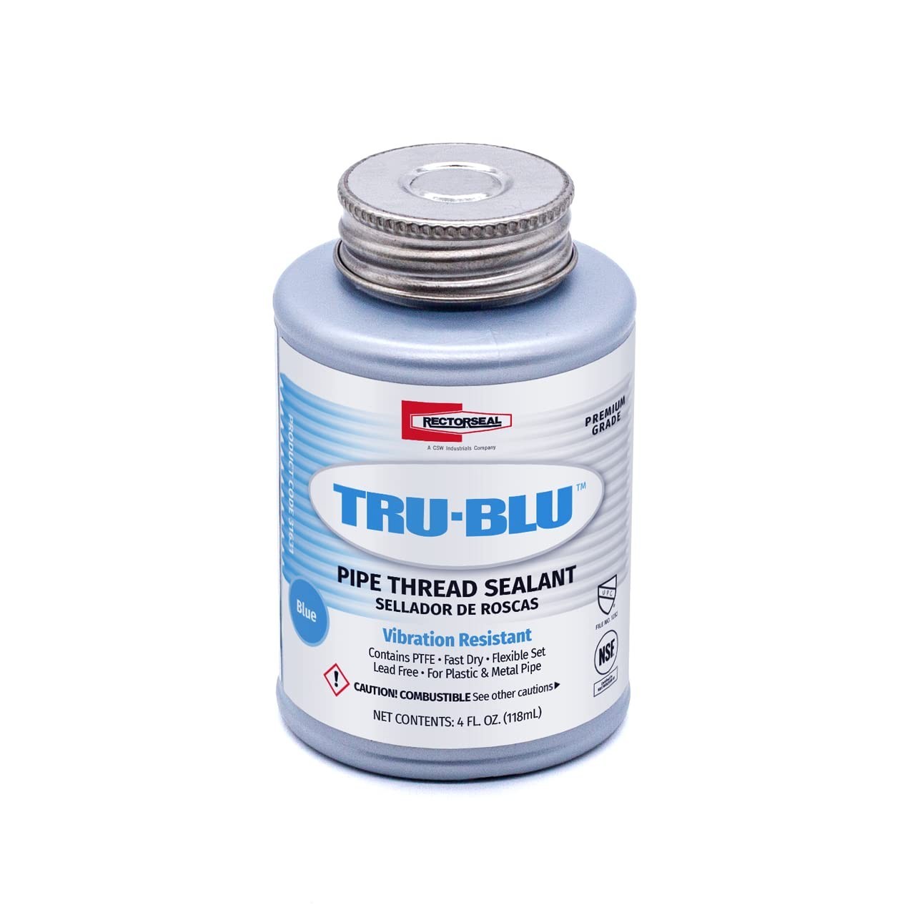 RectorSeal Tru-Blu 31631 Pipe Thread Sealant, Fast-Dry, PTFE Enriched, Plumbing