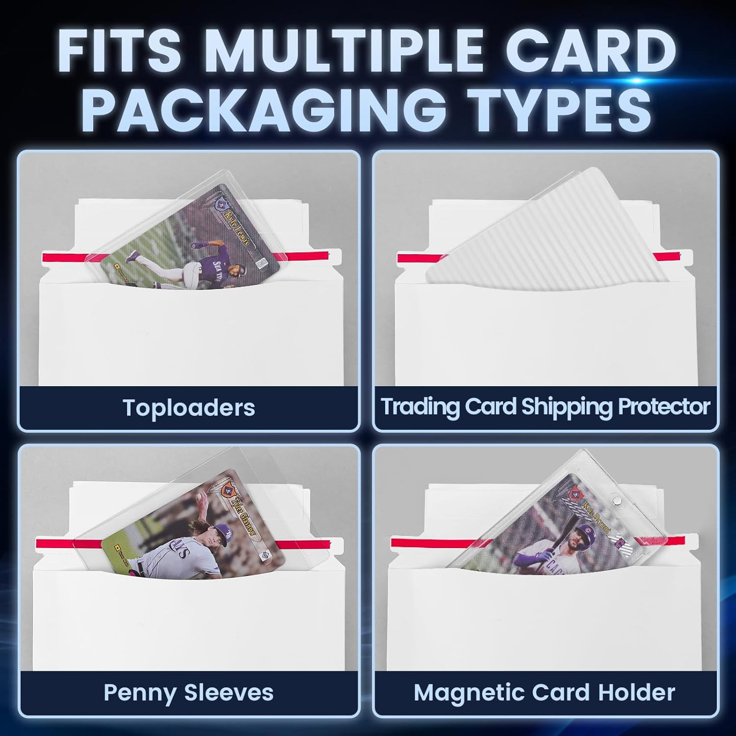 180 Pack Mailer Trading Card Envelopes，7″ X 4.35″ Trading Card Mailers for Shipp