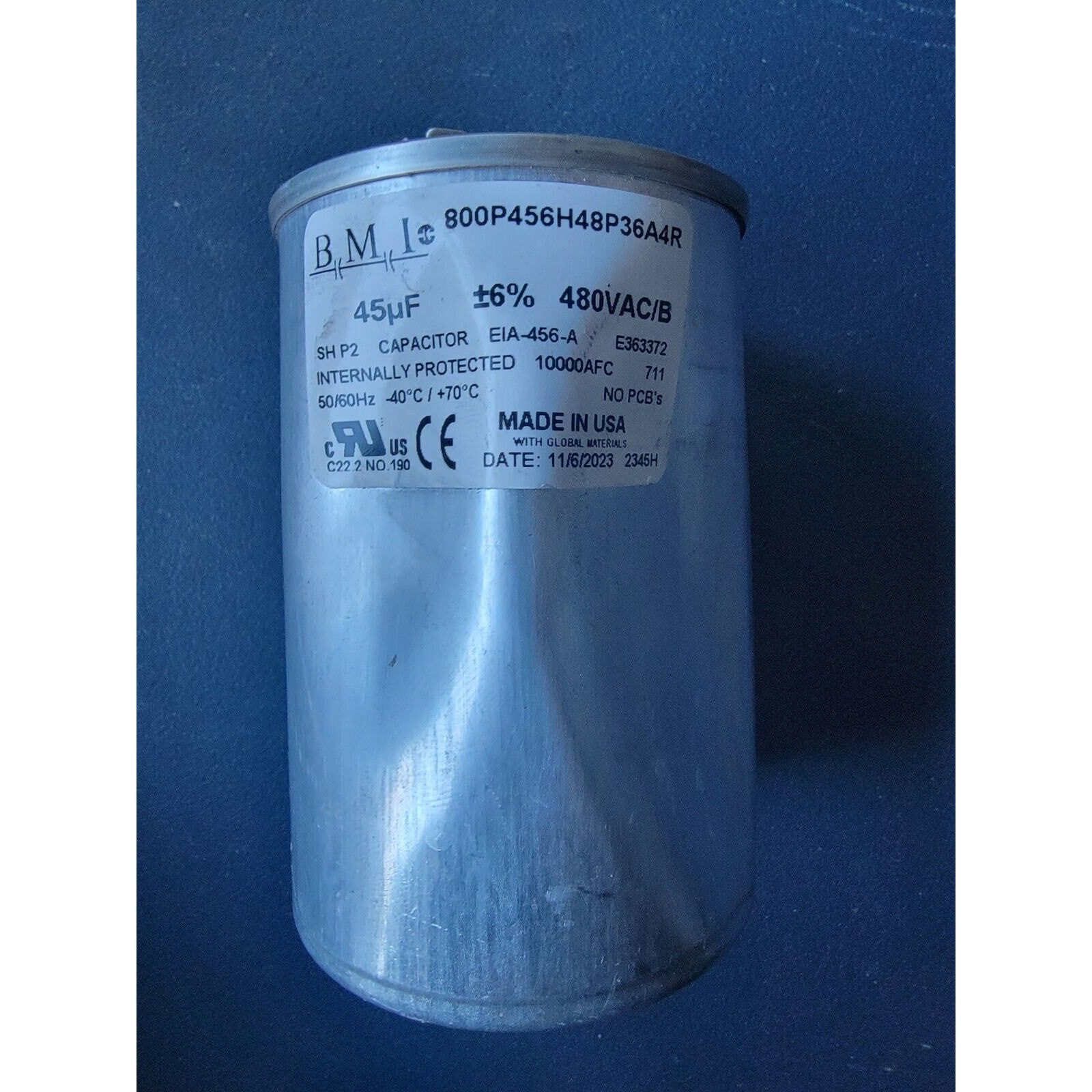 FBD 800P456H48P36A4R Run Capacitor ZB-19 480VAC 50/60Hz 45µF fits 564/773/774