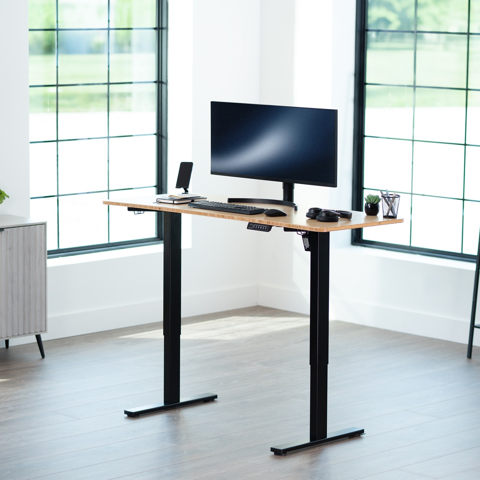 USED VIVO Bamboo 60 x 24 inch Universal Table Top for Sit to Stand Desk Frames