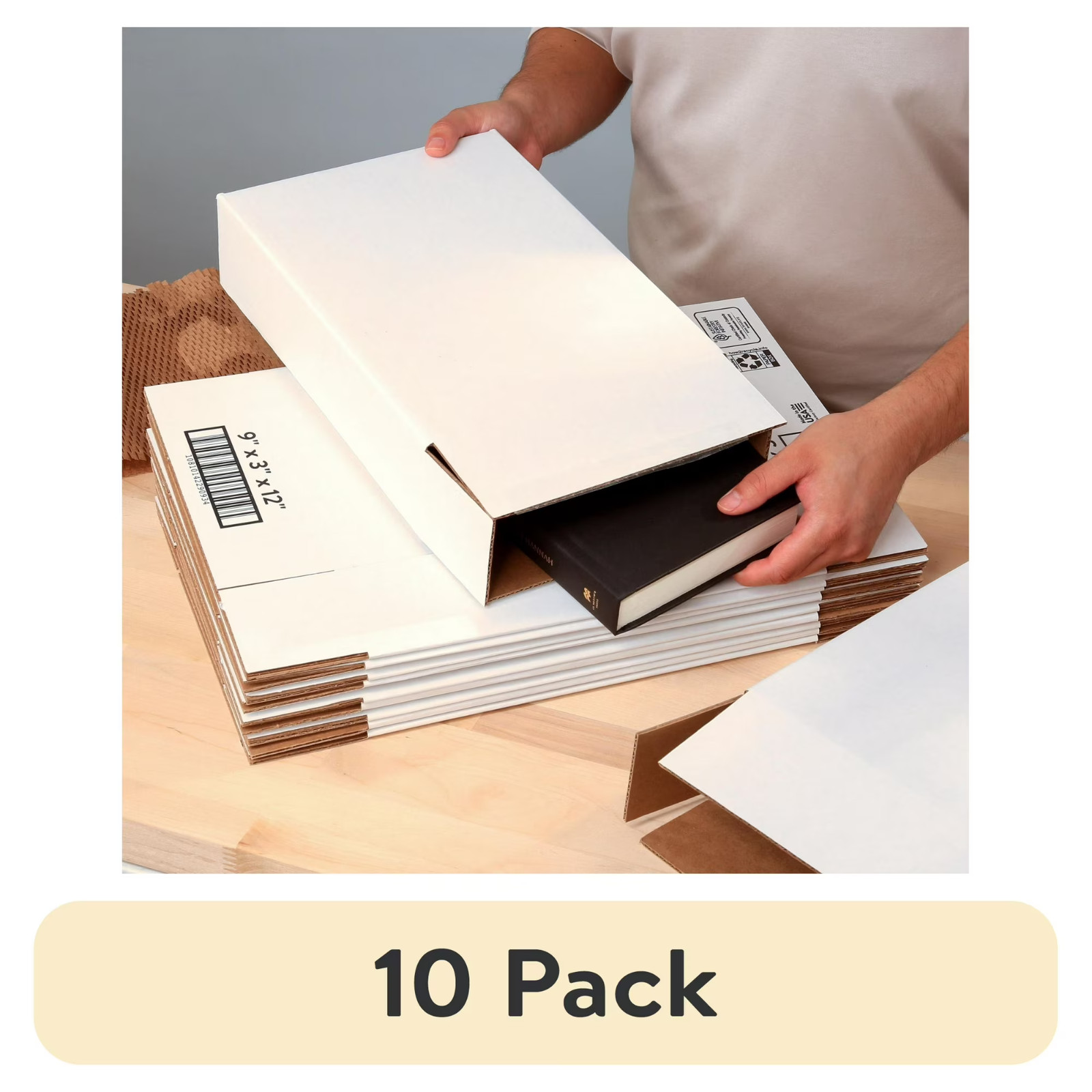 (10 pack) Pen+Gear Side-Loading Shipping Boxes, 9″x12″x3″, 1 Count