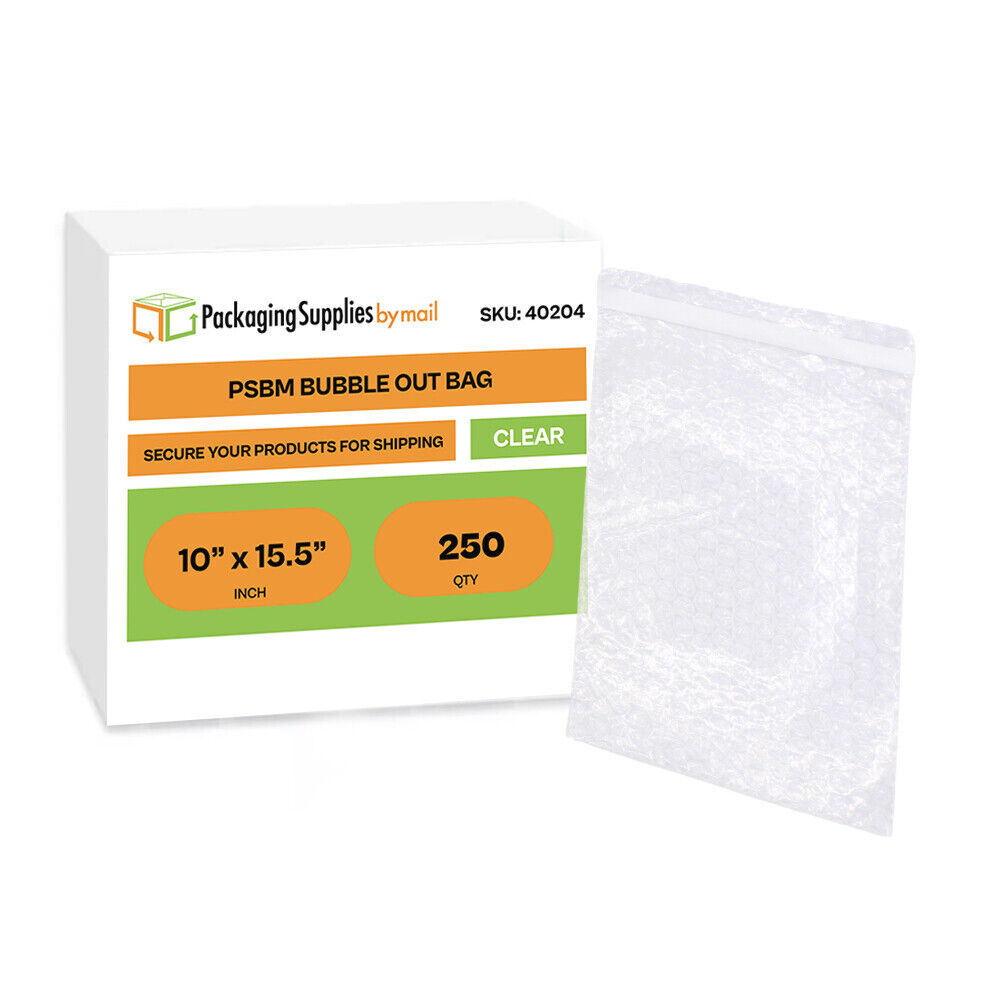 Clear Bubble Out Self Seal Bags 10″ x 15.5″ Shipping Protective Pouches 250 Pcs