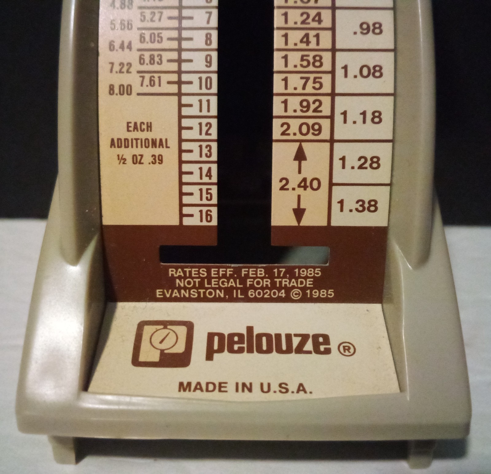 U.S. Postal Scale Model P-1 1985 1lb Capacity With Box Pelouze Scale Co.®