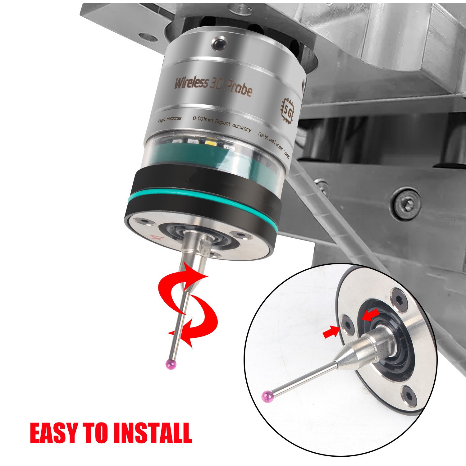 〖US〗GP-800 Wireless Probe For CNC Machining Centers 3D Edge Finder Centering Rod