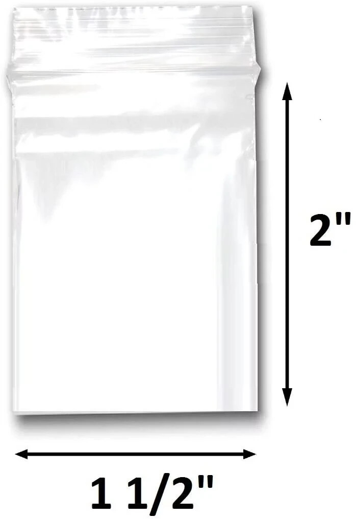 1000 Pack 1.5×2 Inch Clear Reclosable Plastic Poly Zip Lock Bags Jewelry 2Mil