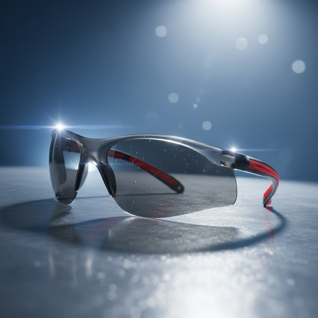 99-T8400-G – Safety Glasses – Frameless with Rubber Temples and Grey Tinted Lens