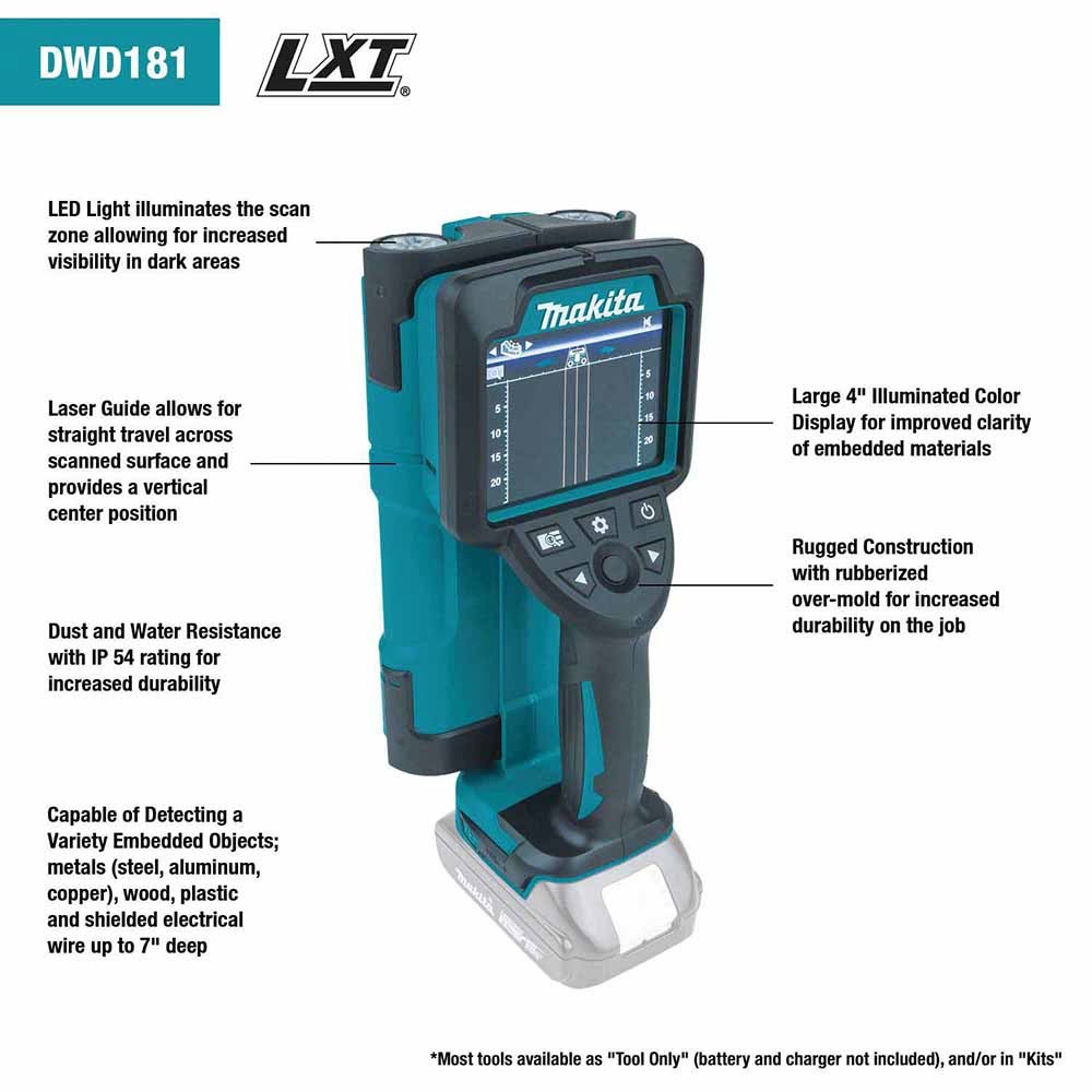 Makita DWD181ZJ 18V LXT Lithium-Ion Cordless Multi-Surface Scanner (Tool Only)