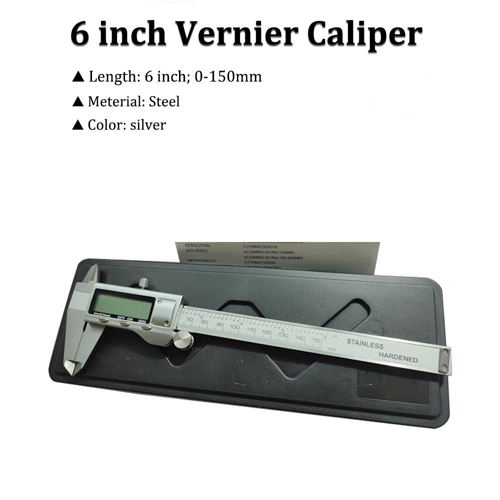 150mm 6″ Digital Caliper Vernier Micrometer Electronic Measuring Ruler
