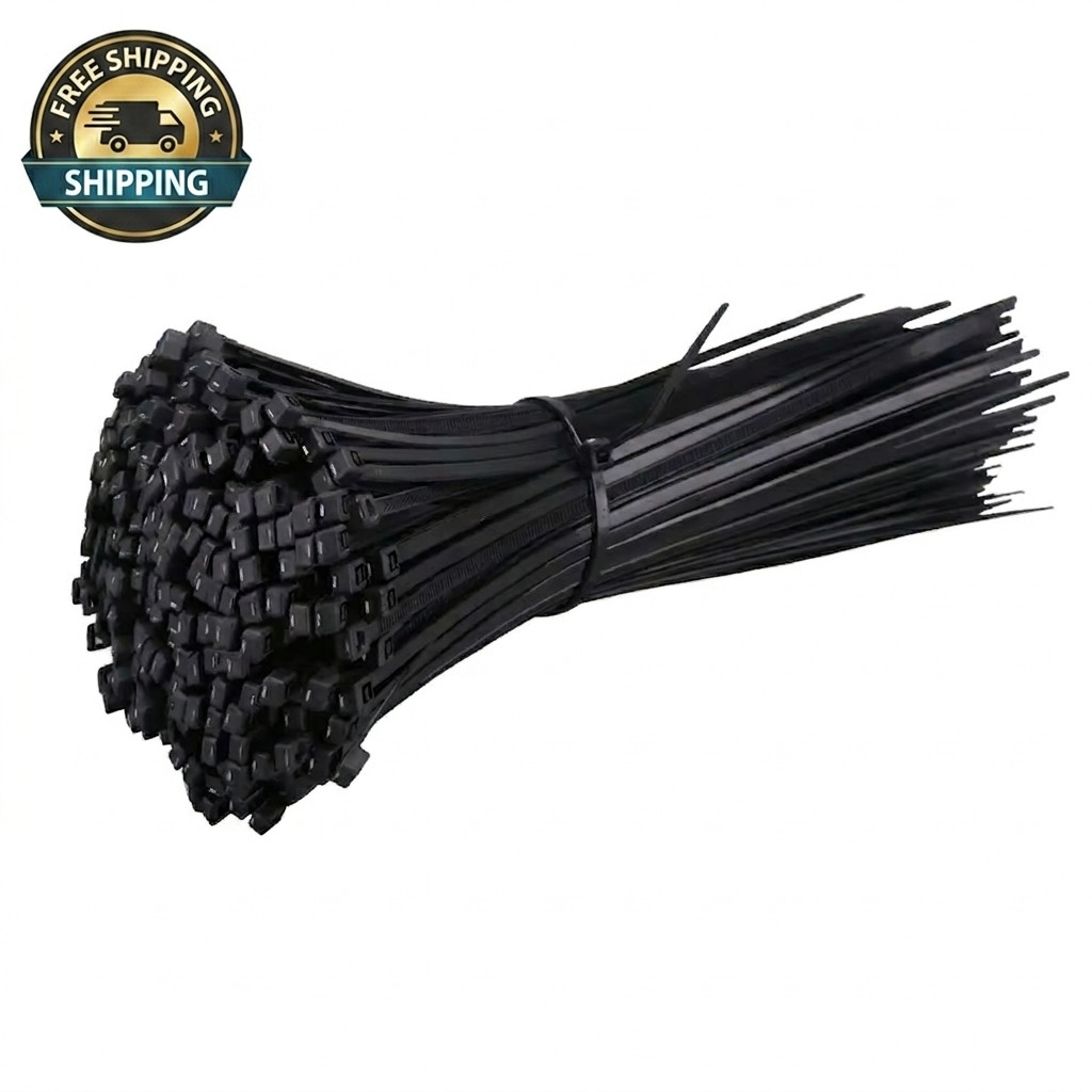 Nylon Zip Ties Black Heavy Duty Cable Ties Self Locking Wire Wrap Strap 100 Pcs