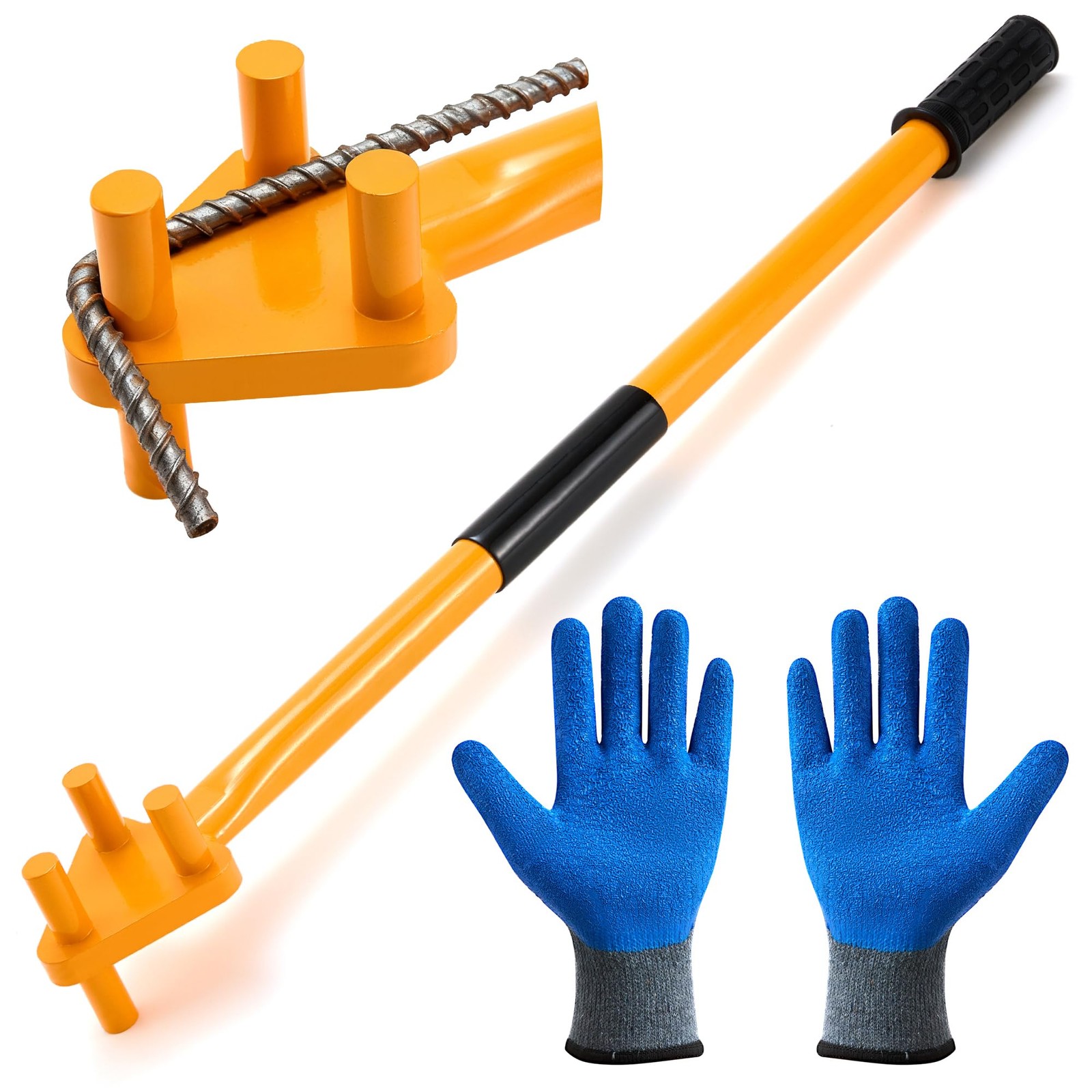 Rebar Bender Manual Hand Operated for 5/8″ Steel Bar, Heavy Duty Rebar Bendin…