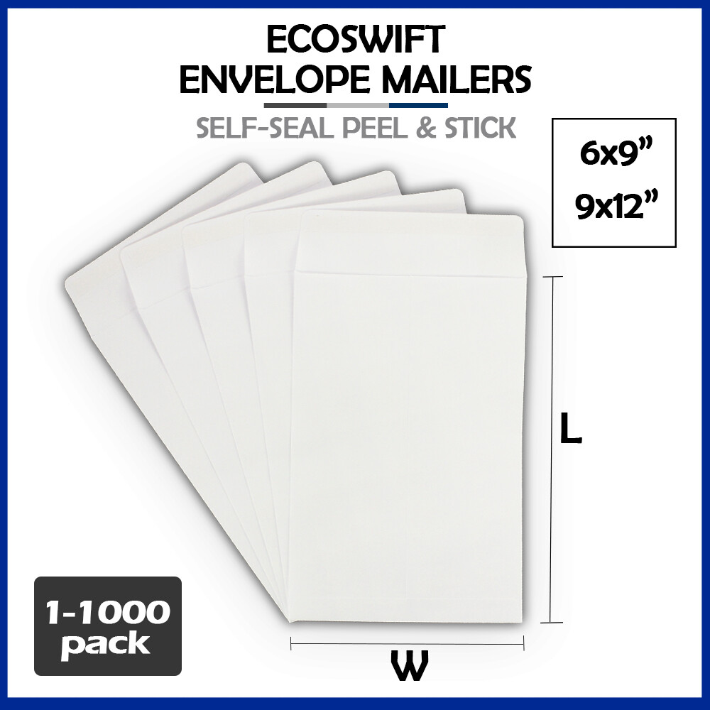 White Self-Seal Envelope for Shipping Mailing Kraft Paper Letter 28-lb 1000 500+