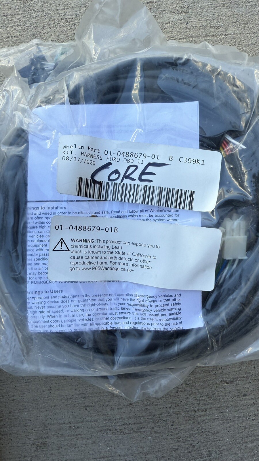 Whelen Core Cables C399K1 C399K6 C399K7