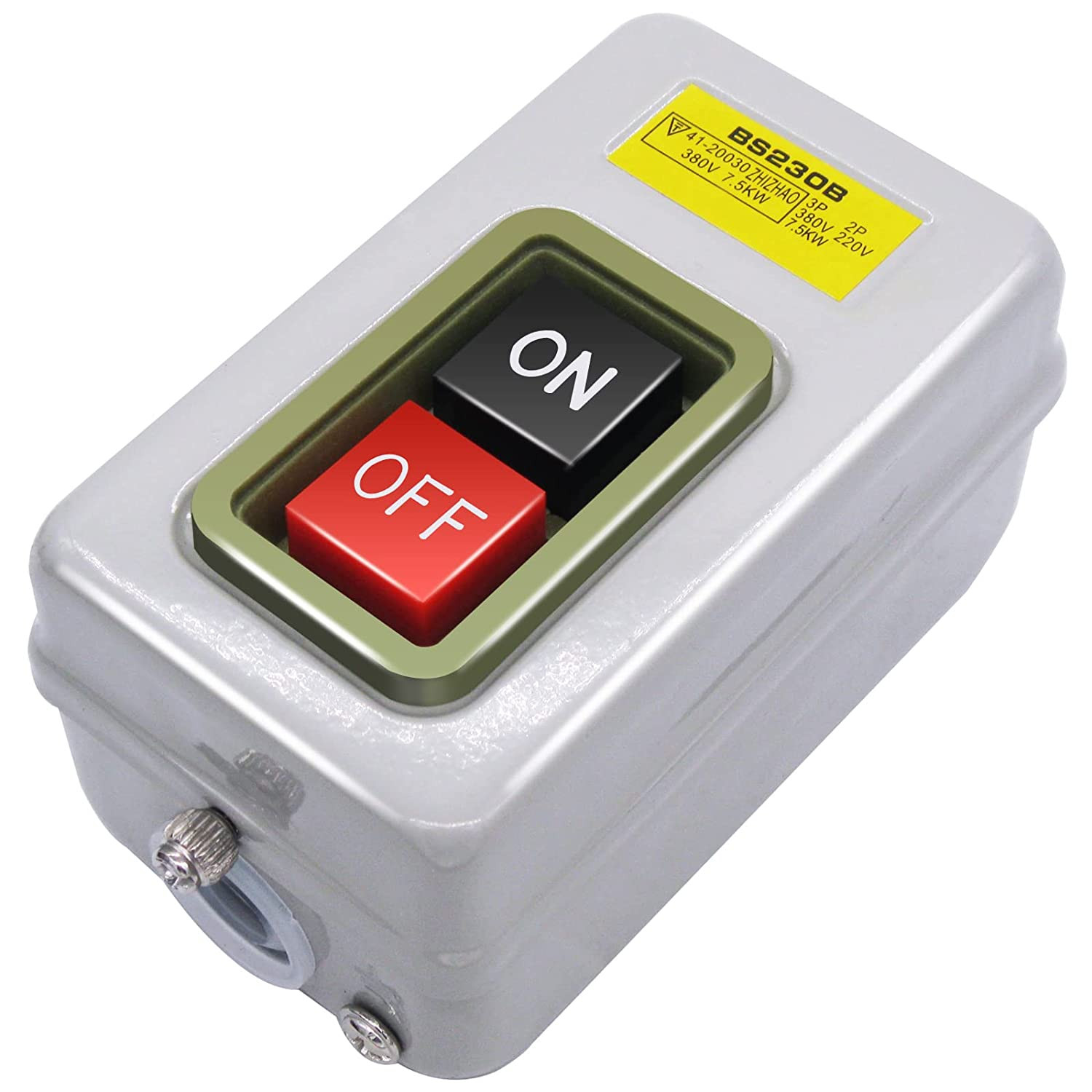 AC 220V/380V Push Button Switch On/Off Start Stop Switch 3 Phase Self L