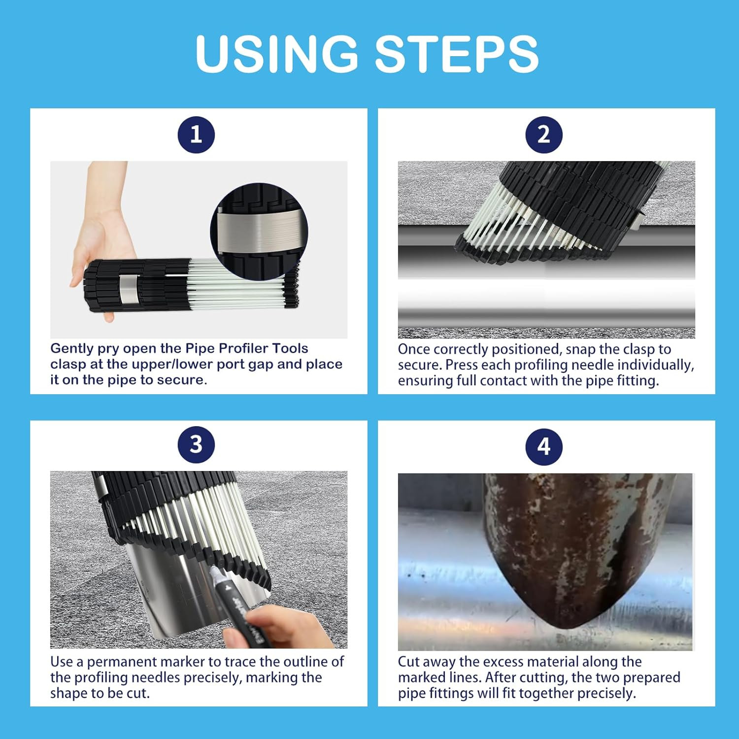 Multi Surface Pipe Profiling Tool, Pipe Cutting Template Multi Functional Shape