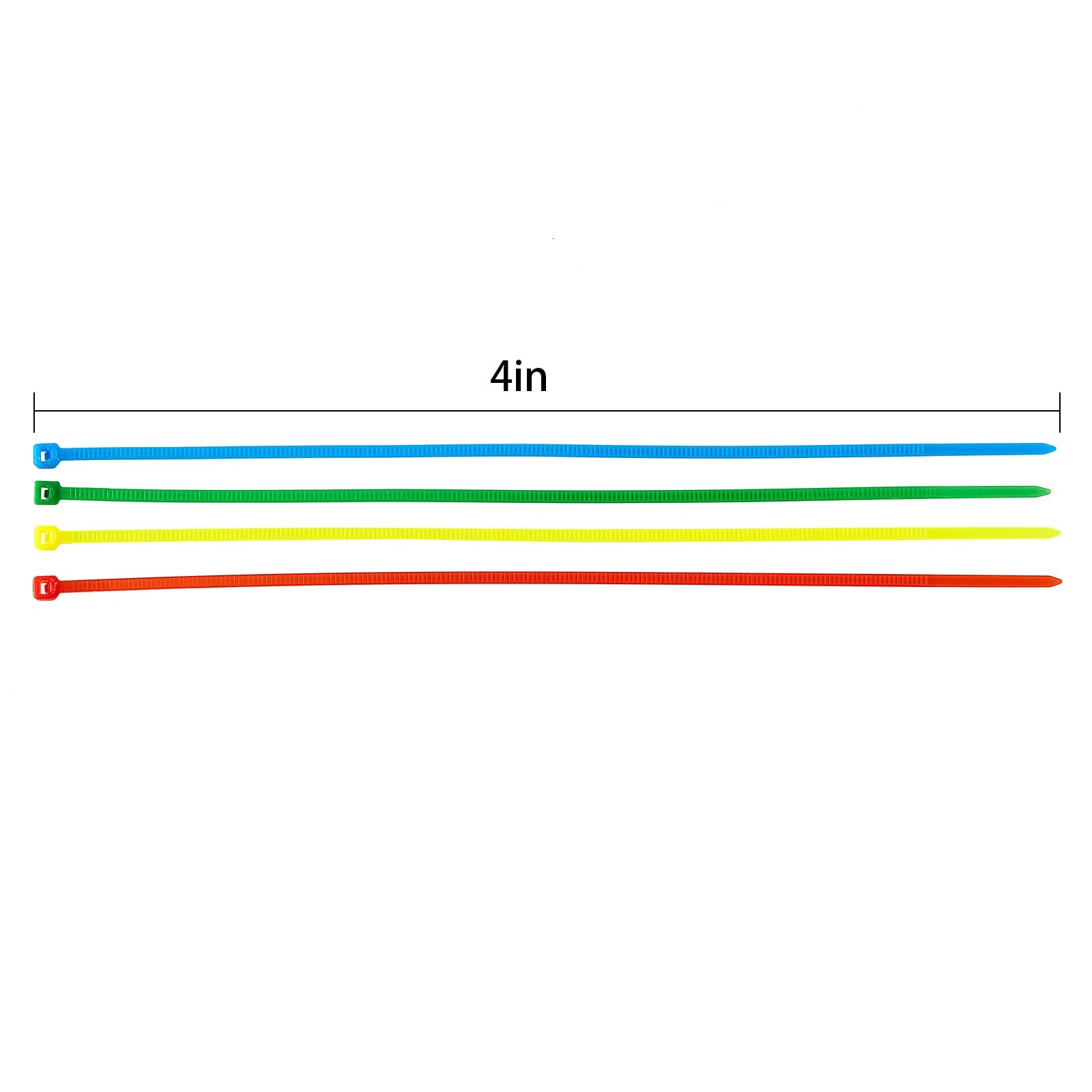400 PCS Small Colored Zip Ties 4 Inch Multi-Color Nylon Self-Locking Zip Ties