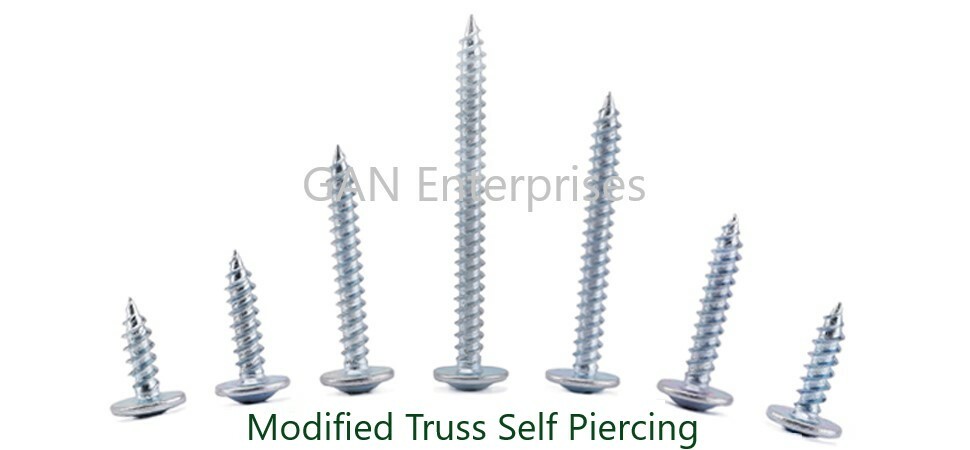 Modified Truss Head Phillips Self piercing sharp point screws #8 x 1/2″- 3″ Zinc