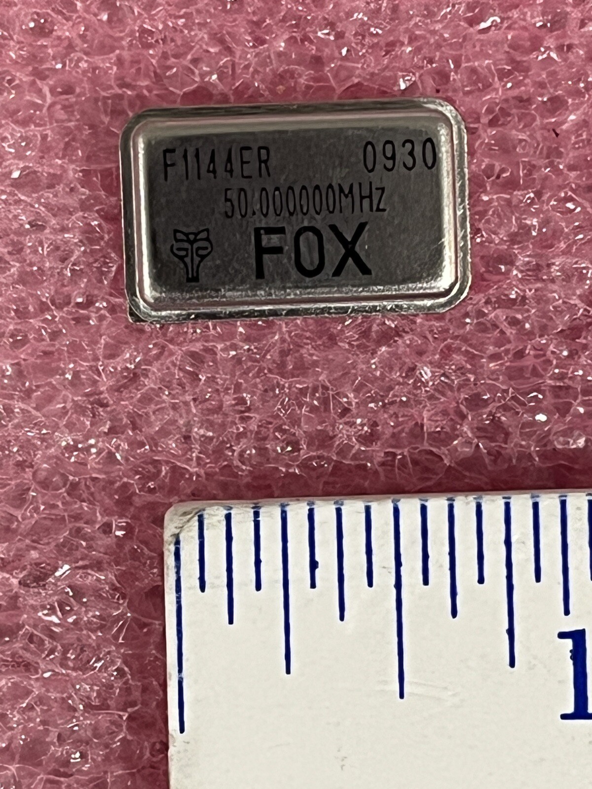 F1144ERLF-50.00MHZ 5.0V TTL CLOCK OSCILLATOR 465LF-50-1 FOX ELEC. (LOT OF 1)