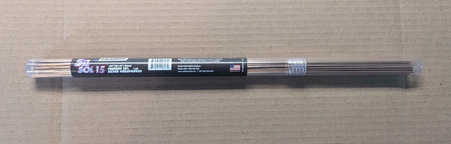 1LB SolderWELD 15% Ag Silver Sil-Sol Copper Brazing Rods 18″ SW-SS1524K HVAC USA