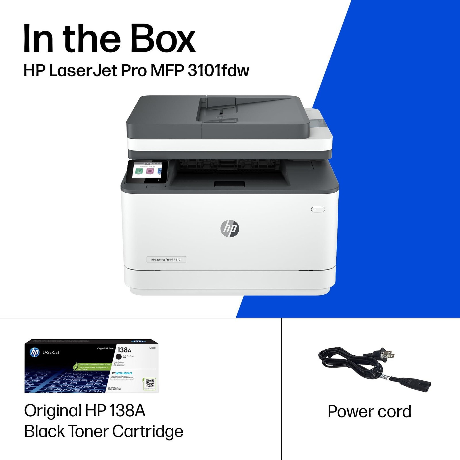 HP Laserjet Pro MFP 3101fdw Wireless Black & White All-in-One Laser Printer, Sca