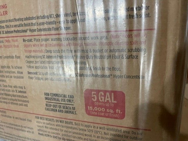 SC Johnson Multi-Surface Floor Finish Plus Sealer, Light Fresh Scent, 5 gal Bag