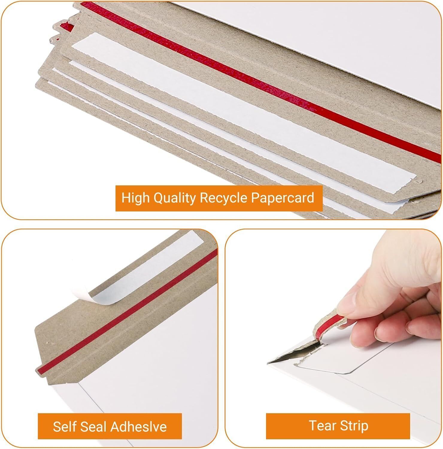 25-200 6.5»X4.5» Proline Rigid Photo Shipping Flats Cardboard Envelope Mailers