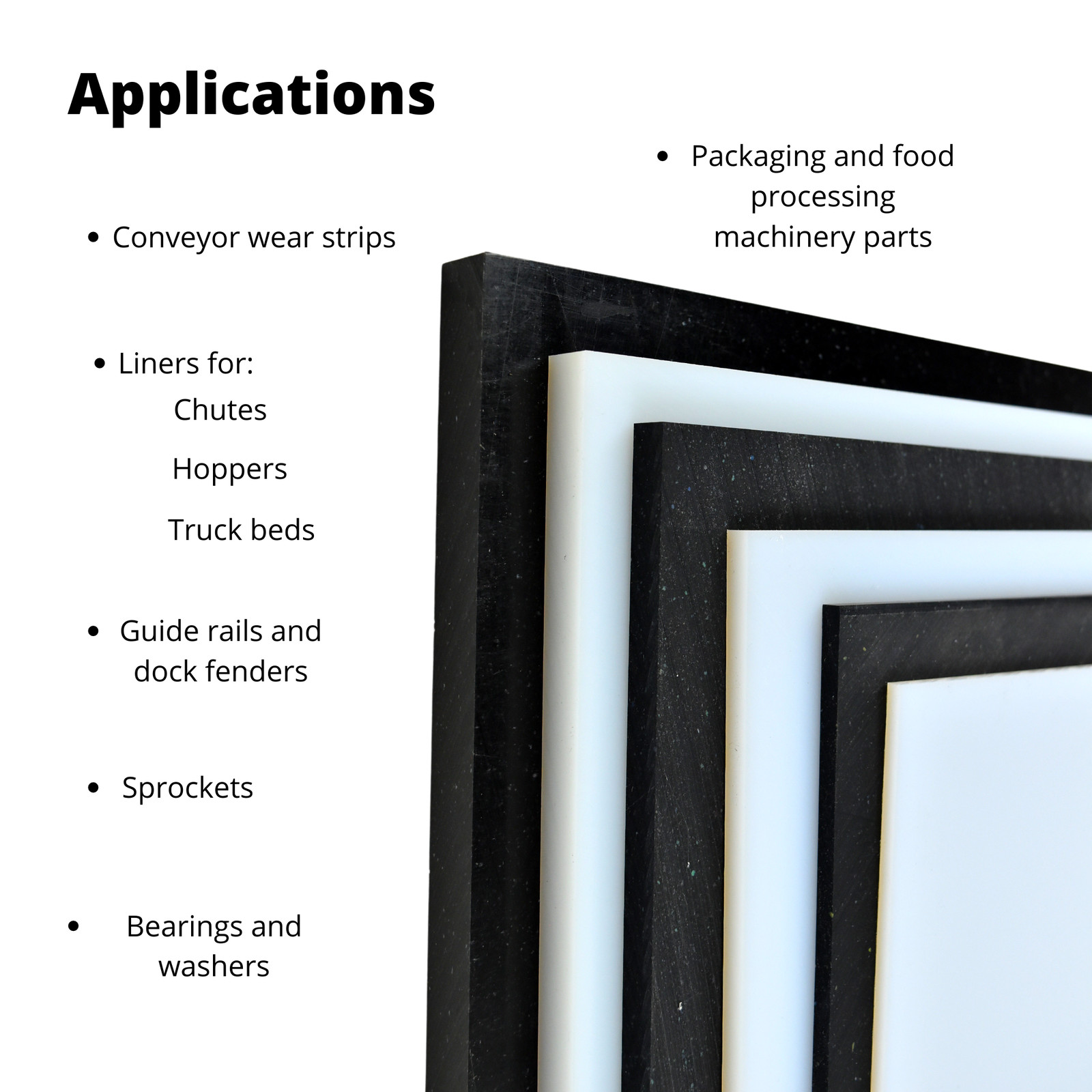 BuyPlastic Repro Black UHMW Polyethylene Plastic Sheet 3/4″ x 6″ x 24″
