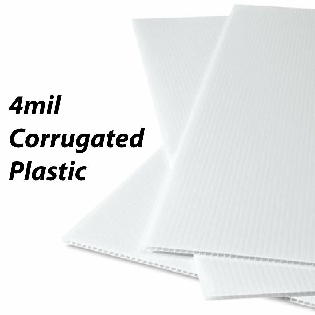 2’x2′ 4mm Corrugated Plastic Blank Yard Signs – Vertical Flutes – Bundle of 25