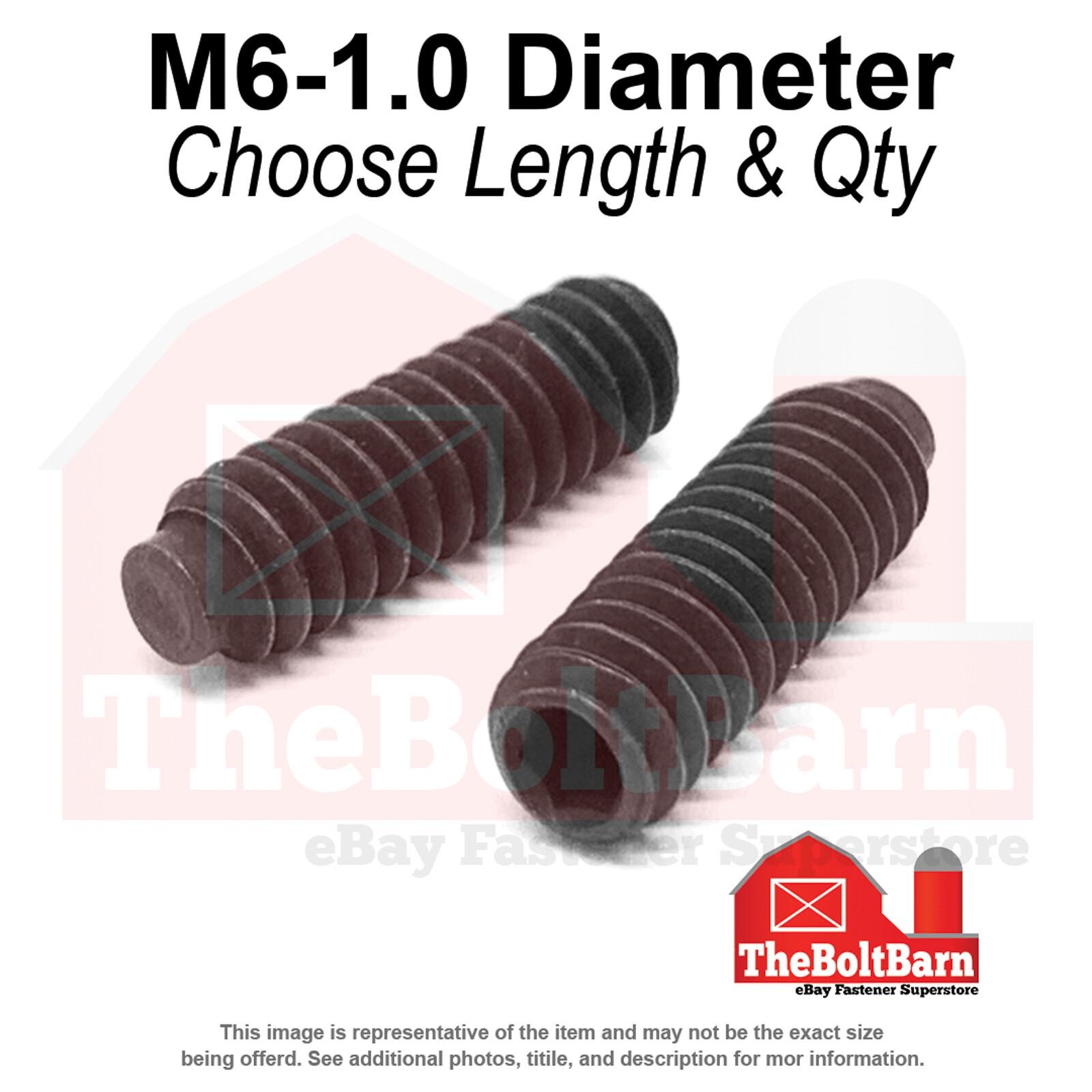 M6-1.0 CL45H Half Dog Point Socket Set Screws Black Oxide (Pick Length & Qty)