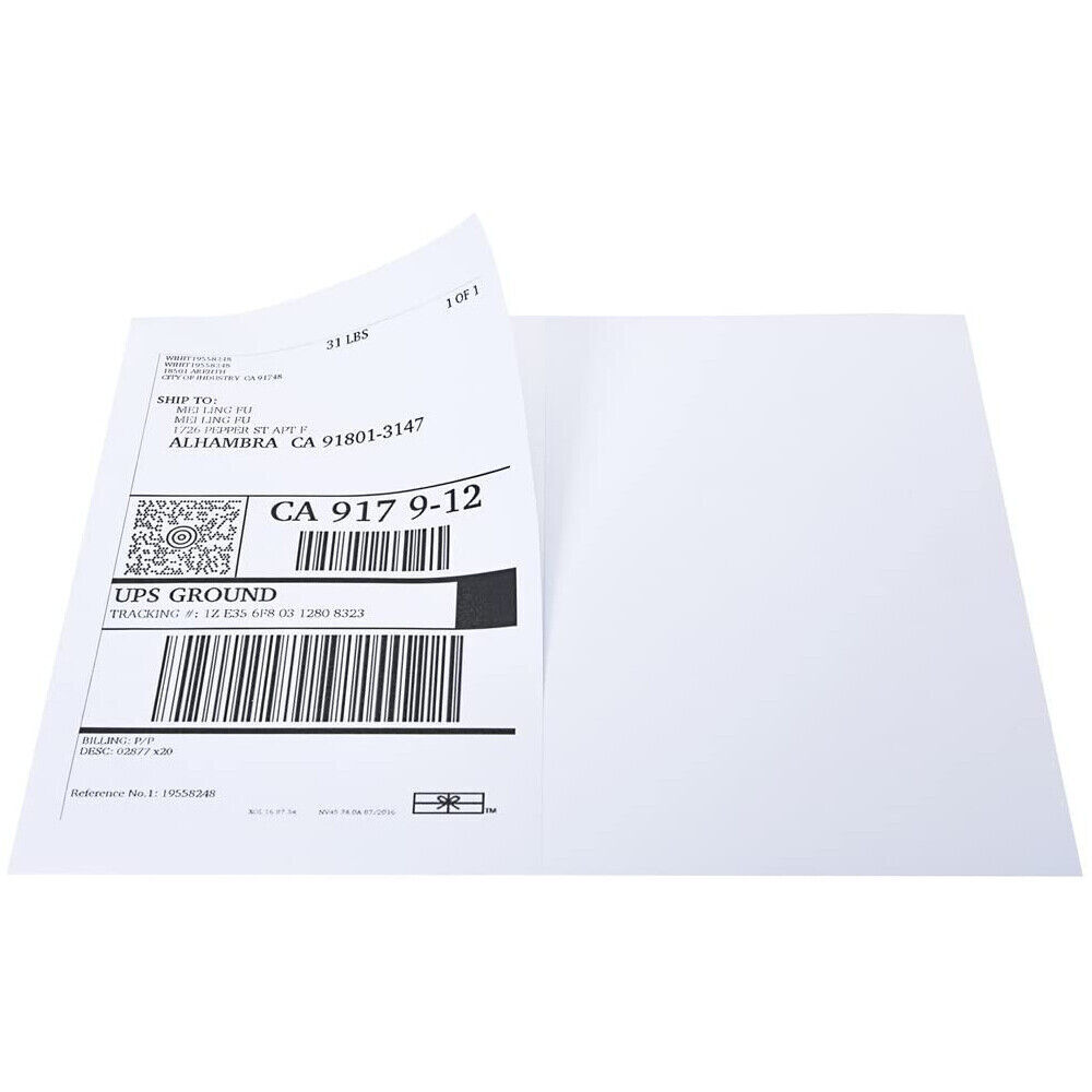 200 Premium 8.5″ X 5.5″ Half Sheet Self Adhesive Shipping Labels 2 Per Sheet