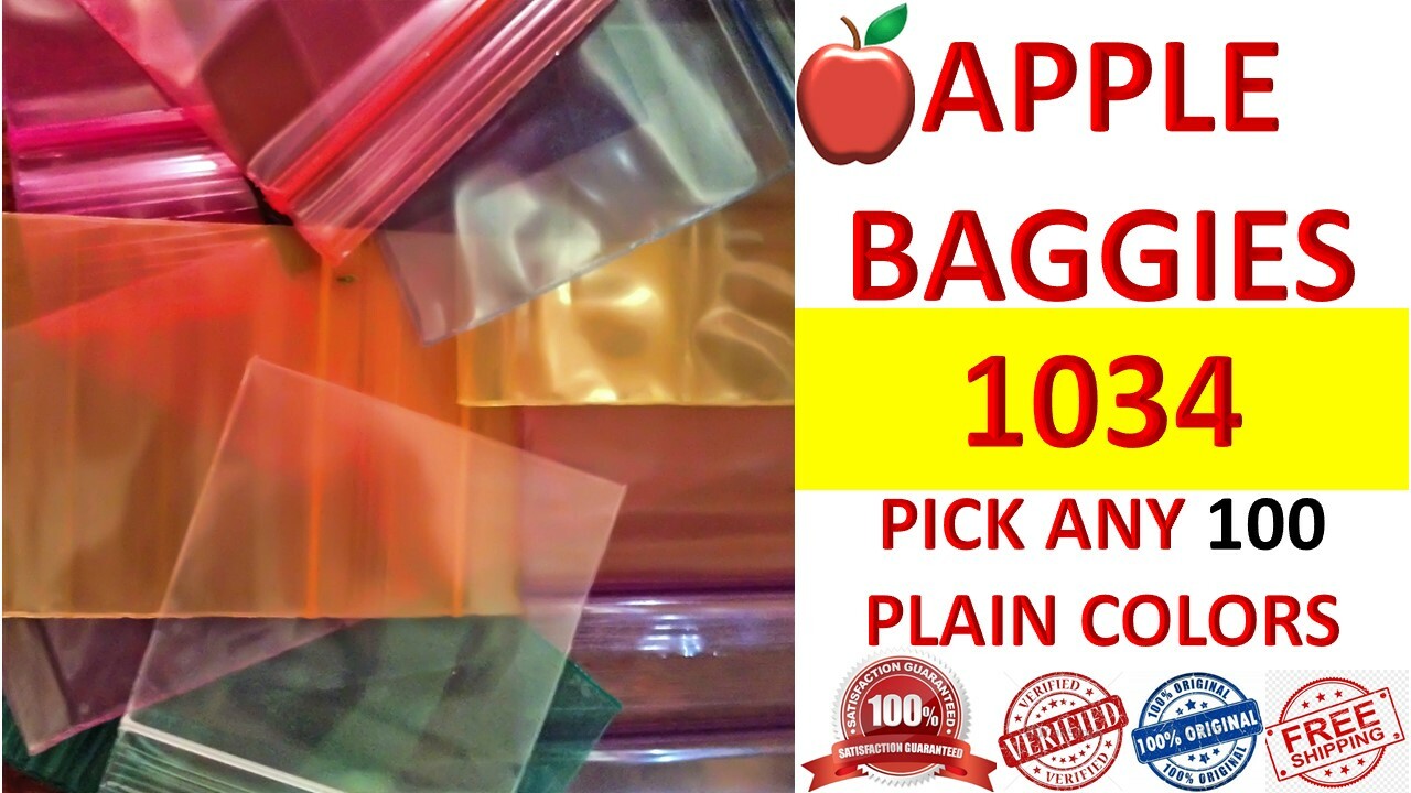 1034 Apple Baggies Mini Zipper-Seal Top Quality Zipper Bag 100 (Buy Any Color)