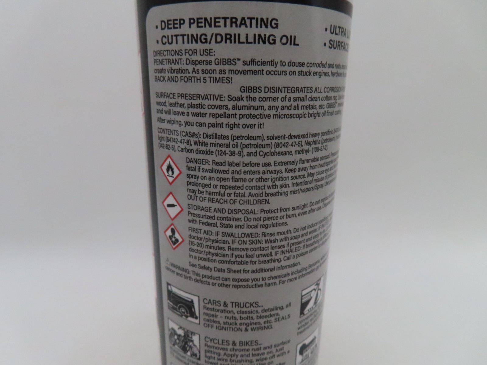 2 CANS OF GIBBS BRAND LUBRICANT PENETRATING OIL CLEANER RESTORER ANTI CORROSIVE