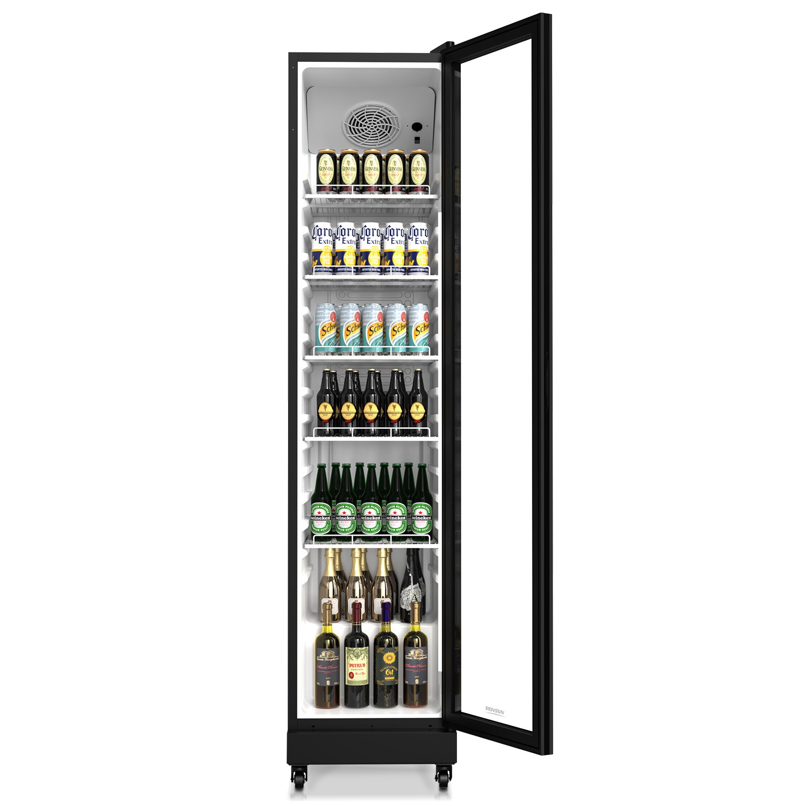 8 Cu.Ft. Commercial One Glass Door Display Upright Beverage Refrigerator Cooler