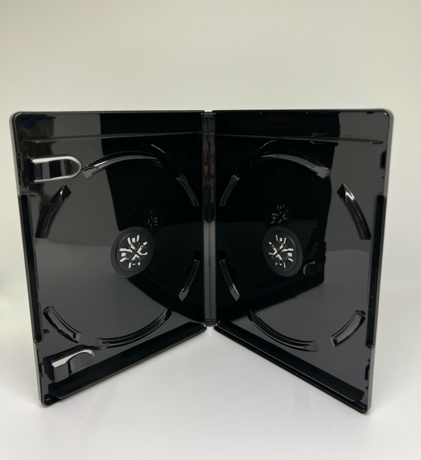 25 PCS NEW 11 MM 4K ULTRA HD BLACK DOUBLE DVD CASE WITH BOOKLET CLIPS, RP2B