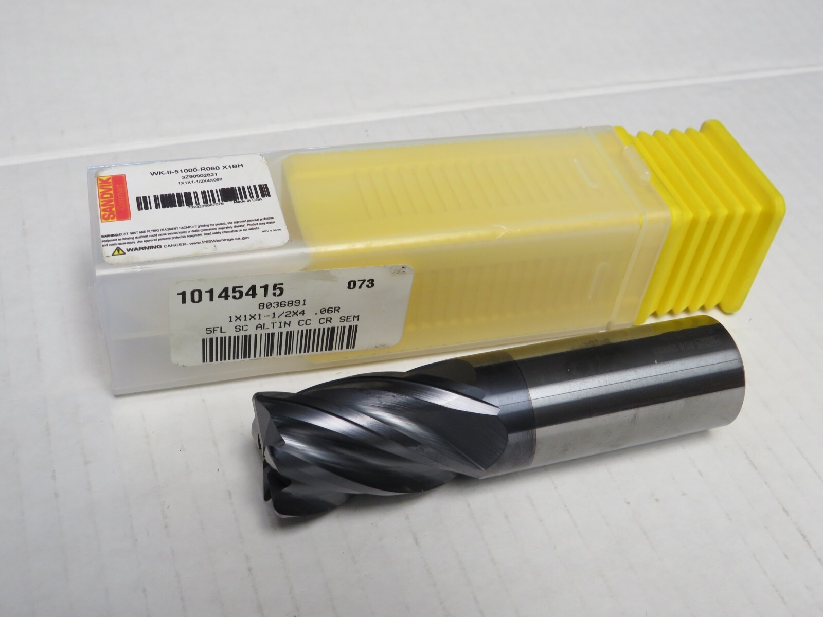 SANDVIK COROMANT CORNER RADIUS END MILL: 1″ DIA,1-1/2″ LOC, 0.0600″ RADIUS,5 FL.