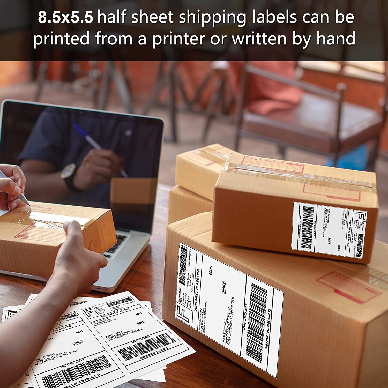 4000 Premium Shipping Blank Labels 2 per Sheet 8.5×5.5 Half Sheet Self Adhesive