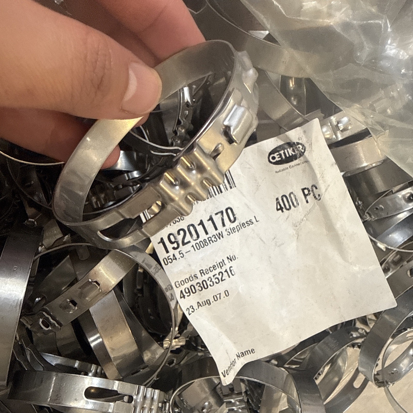 400 PCS OETIKER STEPLESS LOW PROFILE CLAMP 192 54.5 19201170 1008R3W
