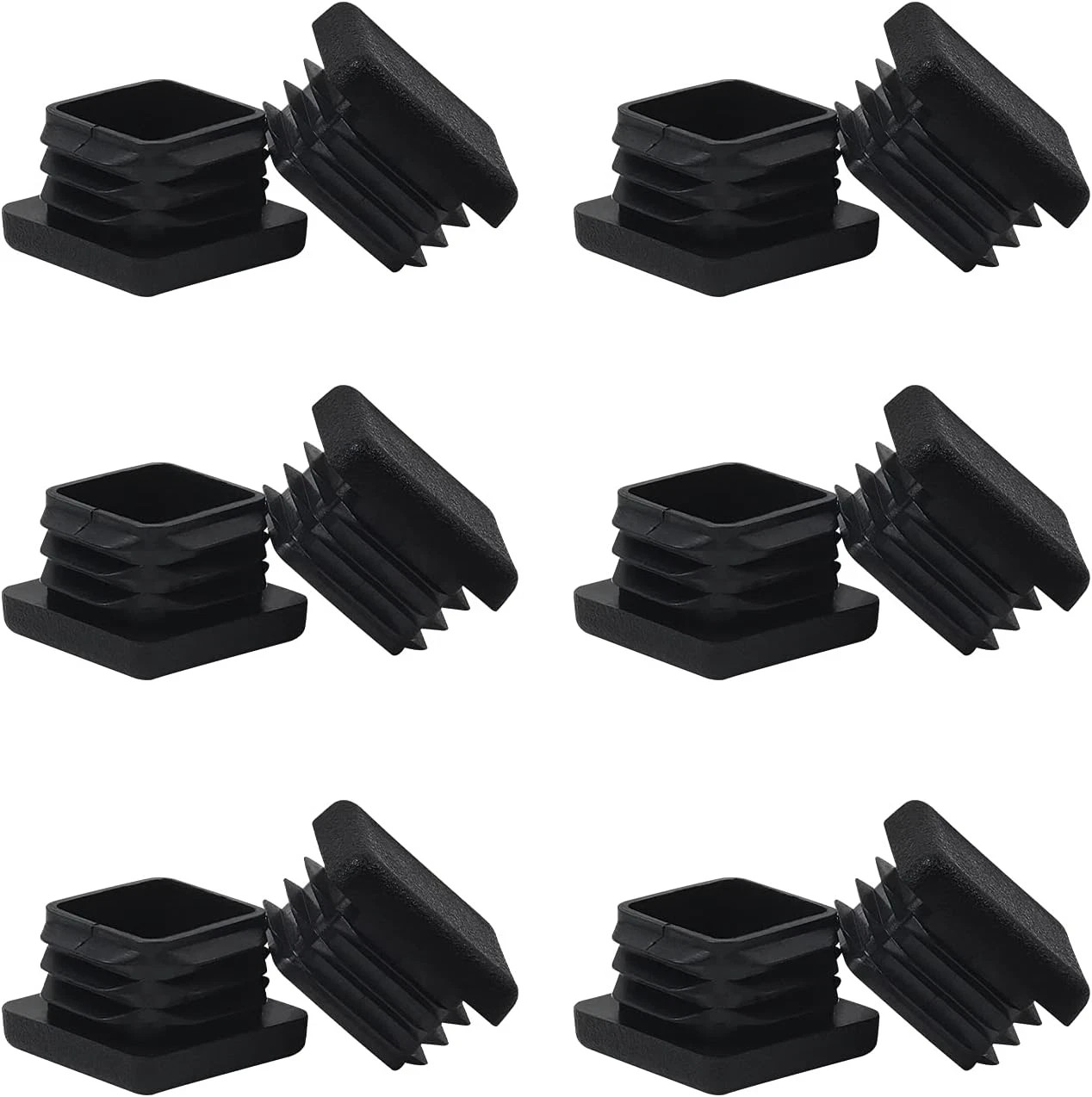 1″ 1×1 Square Tube End Cap Plastic Plugs 12Pcs, 1″x1″ 1 Inch Tubing…