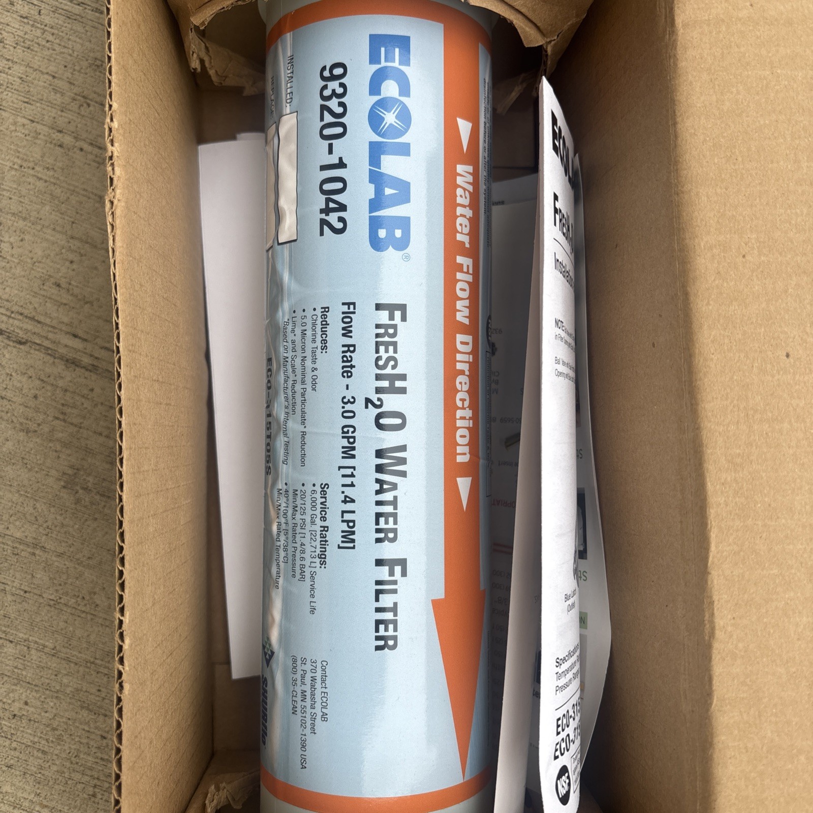 ECOLAB 9320-1042 FRESH20 MODULAR WATER FILTER CARTRIDGE ICE